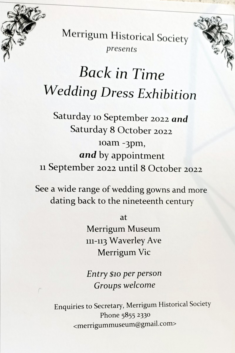 Back in time wedding dress exhibition 