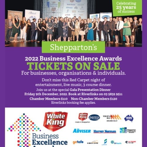 Shepparton Chamber of Commerce and Industry presents 2022 White King-Pental Business Excellence Awards - 25th Gala Presentation Dinner