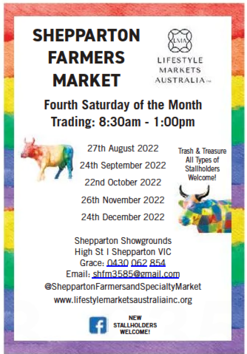 Shepparton Farmers' and Specialty Market + Trash and Treasure Market   Cancelled