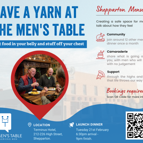 The Men's Table Shepparton - Men's community group dinner