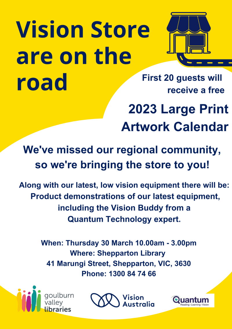 Vision Store are on the Road - at Shepparton Library! | Postponed 