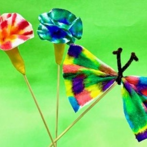 School Holiday Craft at Shepparton Library - Paper Towel Flowers & Butterflies