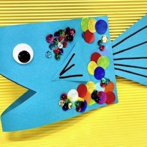 School Holiday Craft at Shepparton Library - Rainbow Sparkle Fish