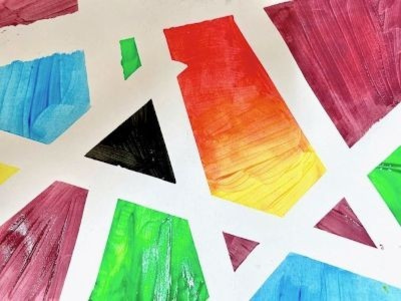 School Holiday Craft at Shepparton Library - Tape Resist Painting