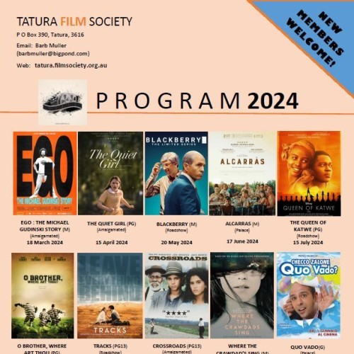 Tatura Film Society films for 2024-2025