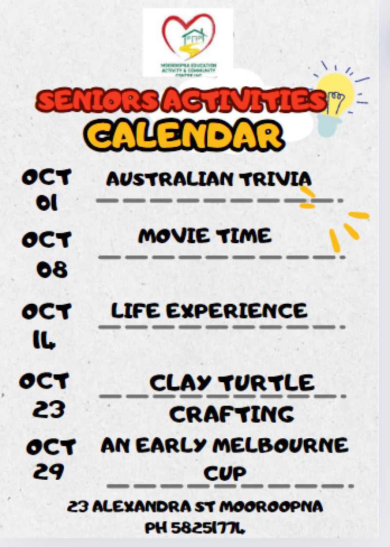 Seniors week Activites 