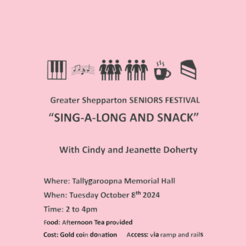 Greater Shepparton Seniors Festival: SING-A-LONG AND SNACK