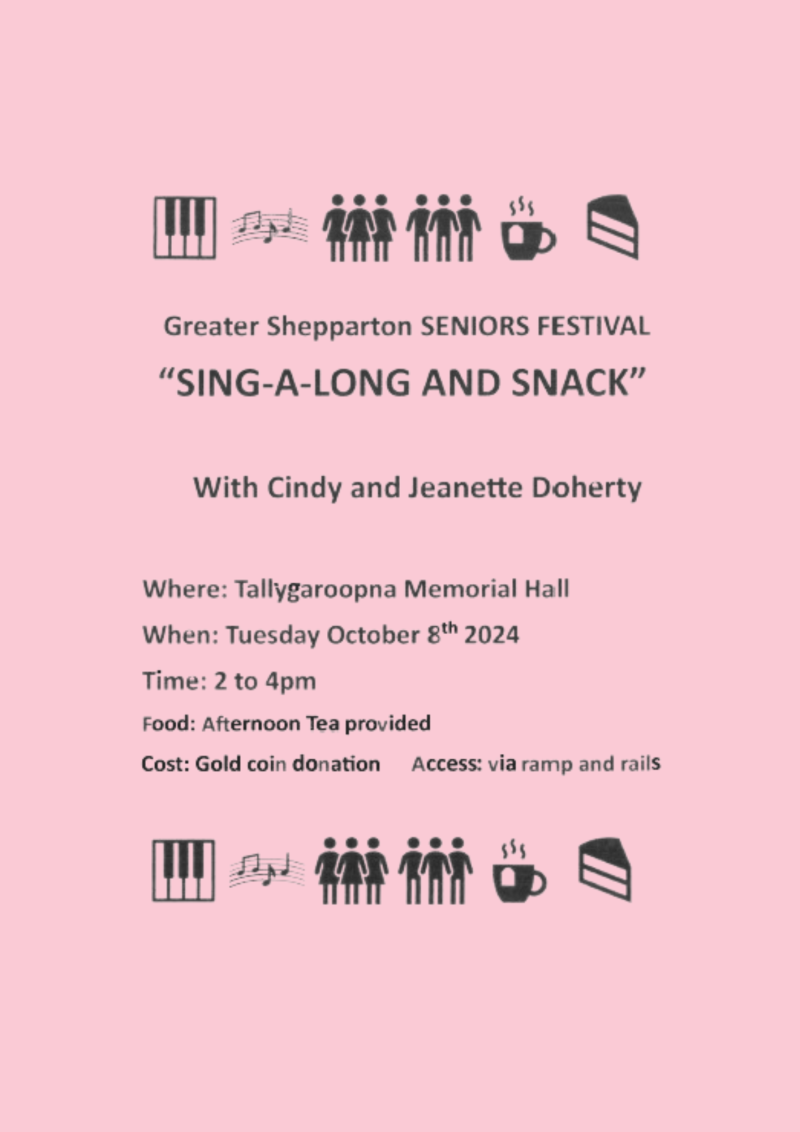 Greater Shepparton Seniors Festival: SING-A-LONG AND SNACK