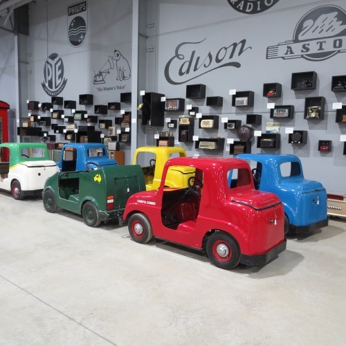 Careful Cobber Cars on display at Greater Shepparton Visitor Centre