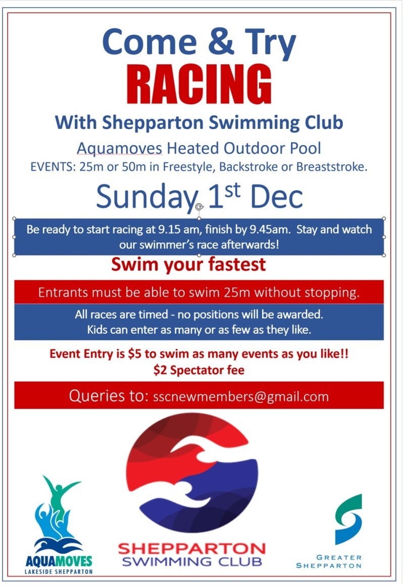Come and Try Racing Shepparton Swimming Club
