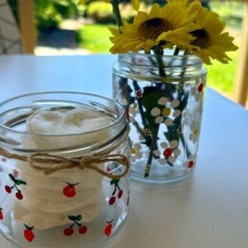 CrAfter Dark at Shepparton Library - Painted Glass Jars