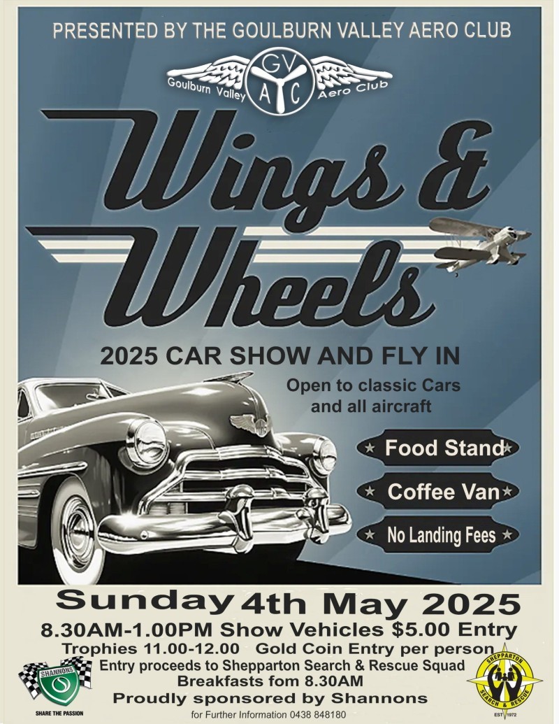 Wings and Wheels 2025 Car Show and Fly In