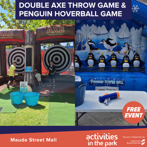 Double Axe Throw Game & Penguin Hoverball Game