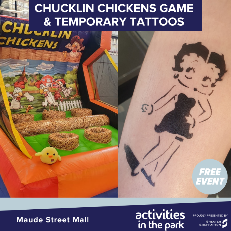 Temporary Tattoos & Chucklin Chicken Game
