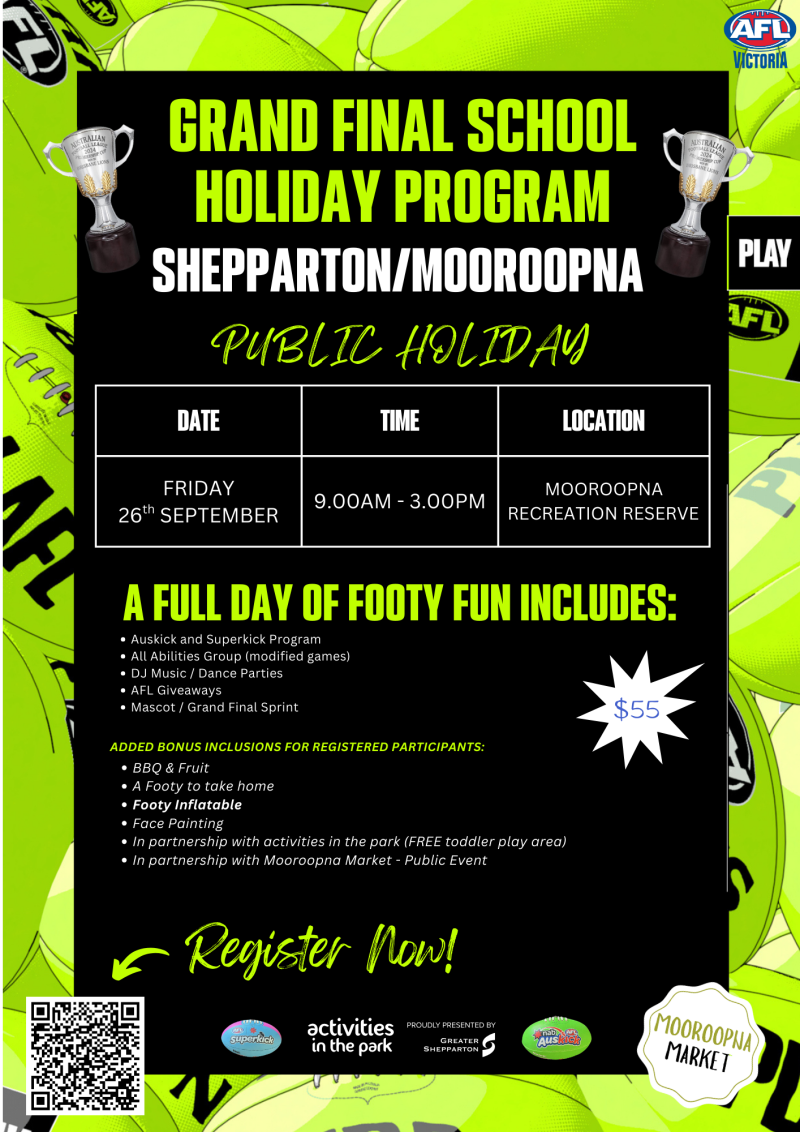 Shepparton/Mooroopna Grand Final School Holiday Program