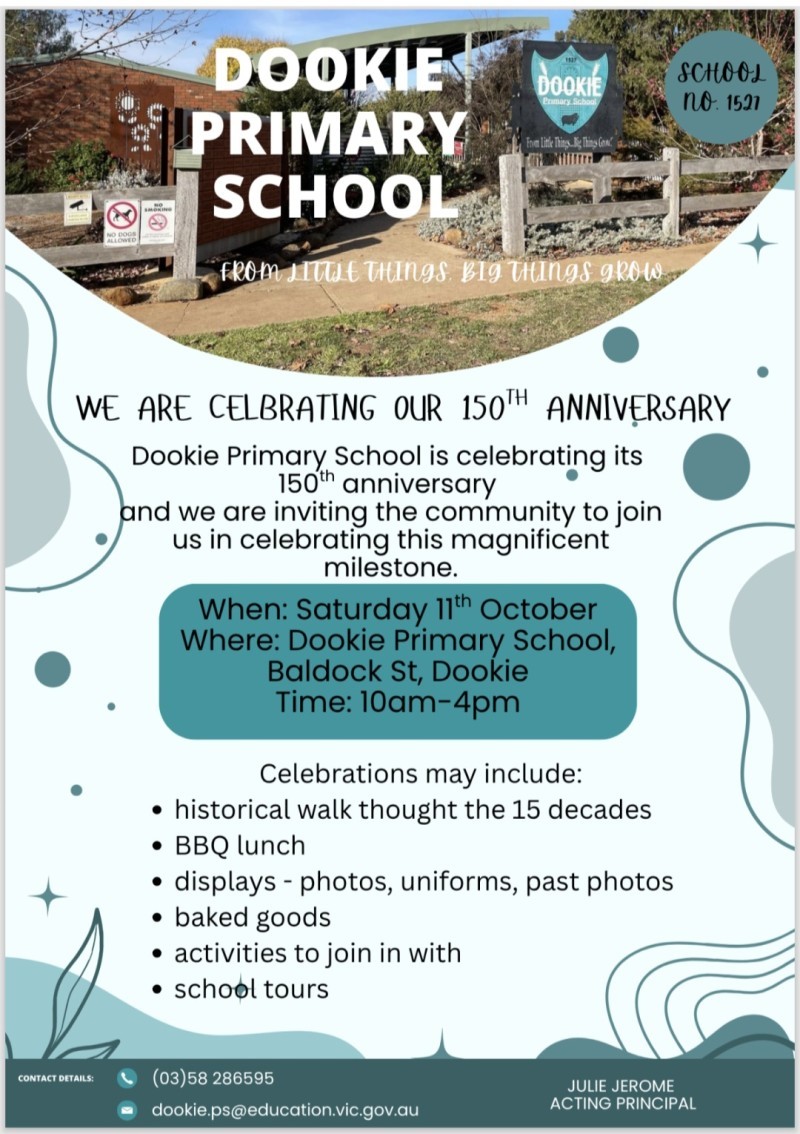 Dookie Primary School, 150th Anniversary celebration