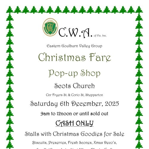 CWA Christmas Fare Pop Up Shop