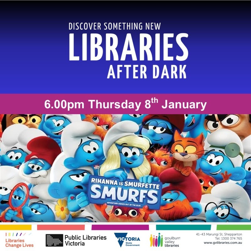 Libraries After Dark - Movie, Pizza & Games Night - Smurfs (PG)