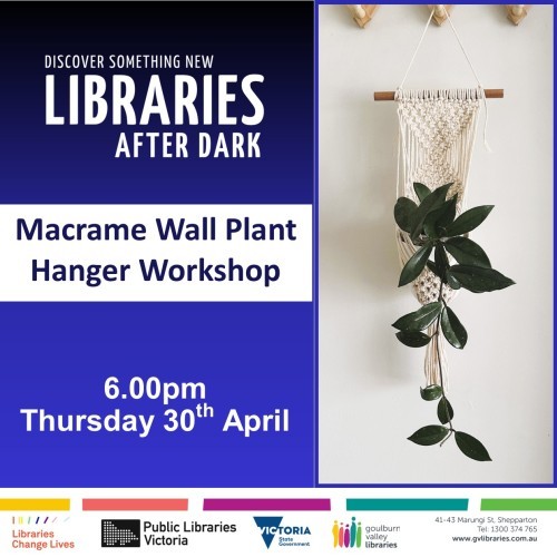 Macrame Wall Plant Hanger Workshop at Shepparton Library