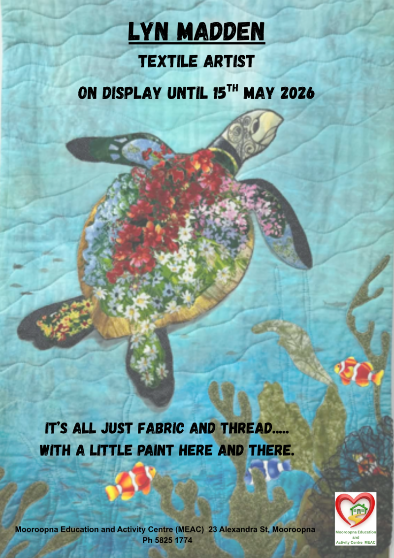 Lyn Madden Textile Art Exhibition at Mooroopna Education and Activity Centre