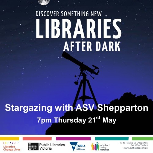 ASV Shepparton Monthly Meeting & Sidewalk Astronomy at Shepparton Library