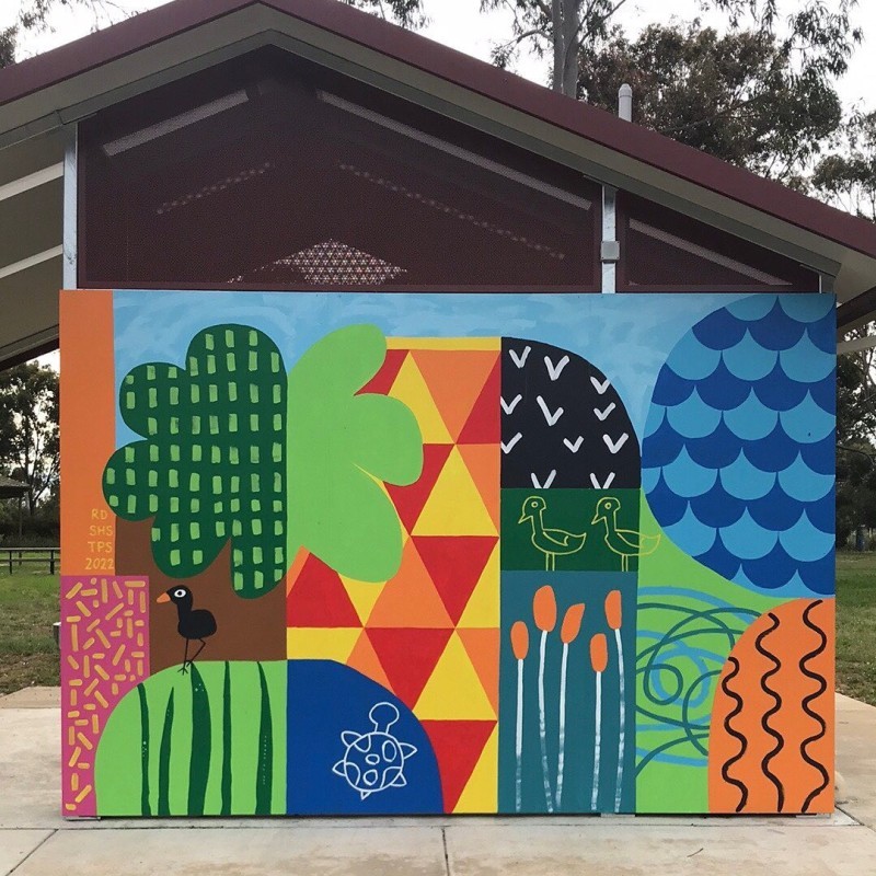 Charlie Taylor Park - Mural and Collage Columns