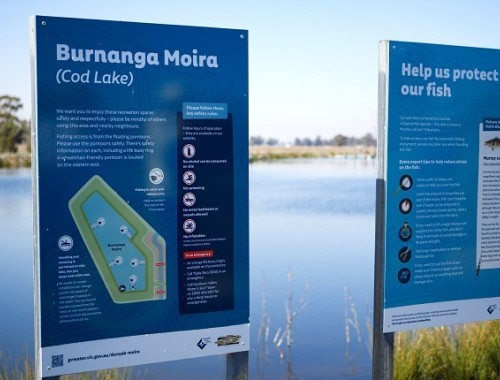 Famil with Corey Walker - 22 April 2024 - 36 - Merrigum Fishing Lagoon Signage