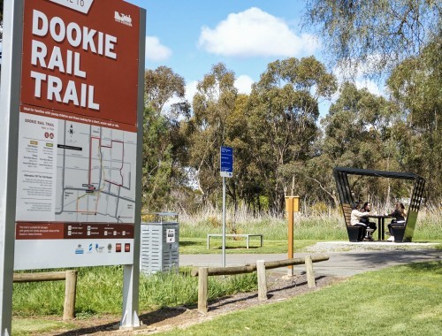 Digital Storytelling - Dookie Rail Trail Sign Outdoor Dining Pod 27